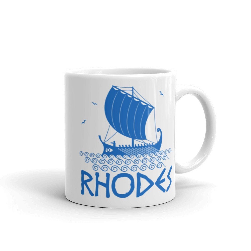 Tasse à Café Rhodes, Tasse de Voyage Pour Les Îles Grecques, Thé Du Dodécanèse, en Grèce, Cadeau Sou