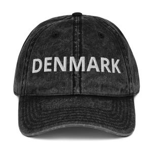 Dänemark Vintage Hut - Retro Baumwoll-Twill Kappe, Skandinavisches Reisegeschenk, dänischer Dad Hut, verstellbare Baseballkappe, Dänemark Souvenir