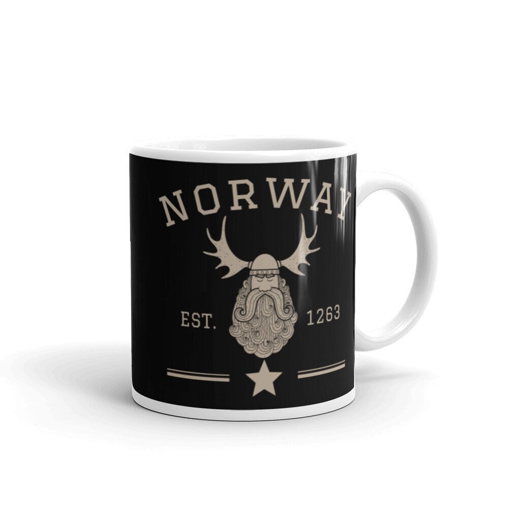 Norway Coffee Mug, Viking Mug, Vintage Norwegian Tea Cup, Scandinavian Mug, Norway Souvenir, Norway Gift, Norse Nordic Coffee Mug Norway Mug