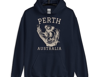 Perth Australia Koala Pullover Hoodie, Vintage Athletic Western