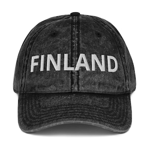 Finland Vintage Hat – Retro Cotton Twill Cap, Finnish Dad Hat, Nordic Travel Gift, Adjustable Baseball Cap, Finland Souvenir, Finnish Gift