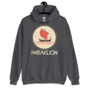 Heraklion Crete Greece Pullover Hoodie, Heraklion Hoodie, Crete Jumper, Heraklion Souvenir, Crete Gift, Greek Islands Trireme Sailing Hoodie