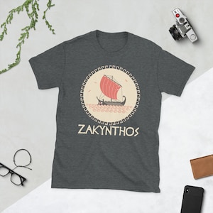 Zakynthos T-shirt, Greece Sailing Shirt, Zakynthos Gift, Zakynthos Souvenir, Greece Tshirt, Greek Trireme Shirt, Zakynthos Sailing Tshirt