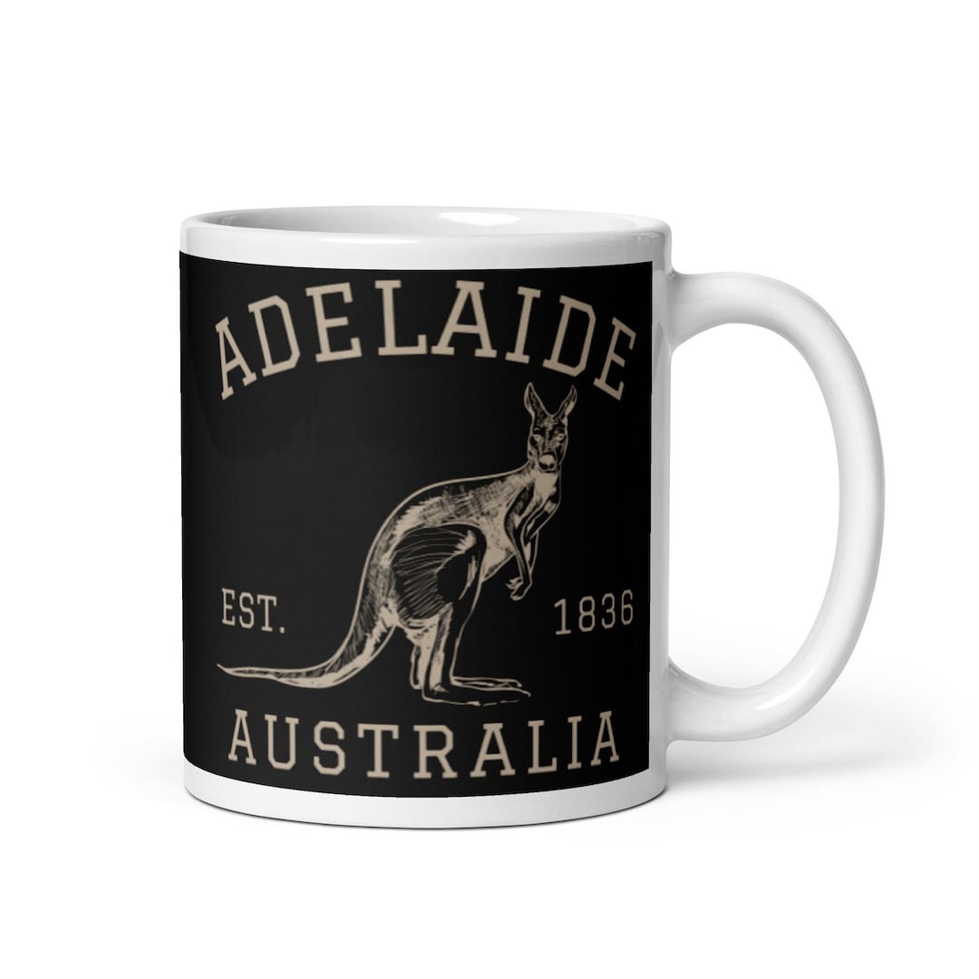 Adelaide Coffee Mug, Australian Kangaroo Mug, Adelaide Tea Cup, Adelaide South Australia
