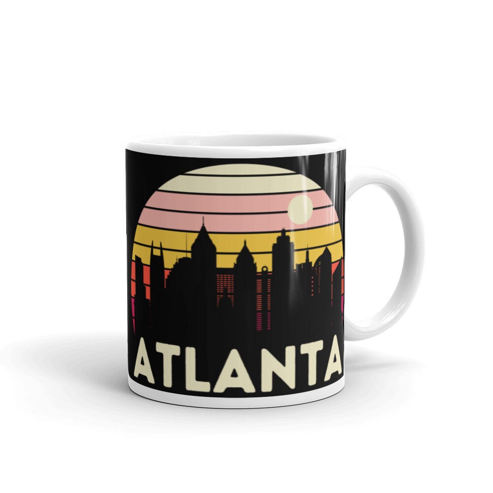 Atlanta Mug, Atlanta Skyline Coffee Souvenir, Gift, Georgia Tea Cup Vintage Sunset Mug