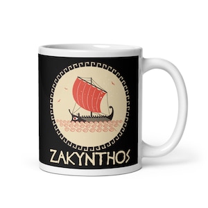 Zakynthos Coffee Mug, Greece Tea Cup, Zakynthos Mug, Greece Sailing Mug, Zakynthos Souvenir, Greek Sailboat Trireme Mug, Zakynthos Gift