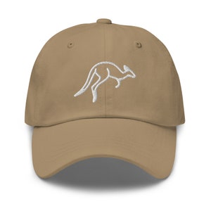 Australia Kangaroo Unisex Dad Hat - Aussie Kangaroo Dad Cap - Embroidered Head Wear - Gift for Her - Gift for Him