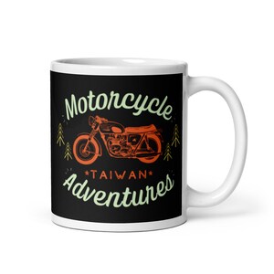 Taiwan Motorcycle Adventures Tasse à café pour motard, Taiwan Tea Cup, Motorbike Roadtrip Taiwan Souvenir, Taiwan Gift, Taiwan Mug