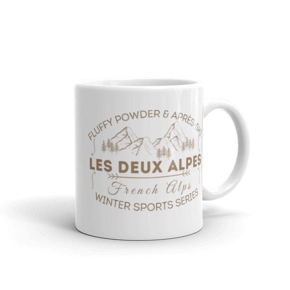 Les Deux Alpes Tasse à Café, Français Mug, Les 2 Tea Cup Souvenir, Sports d'hiver Mug Cadeau Pour Sk