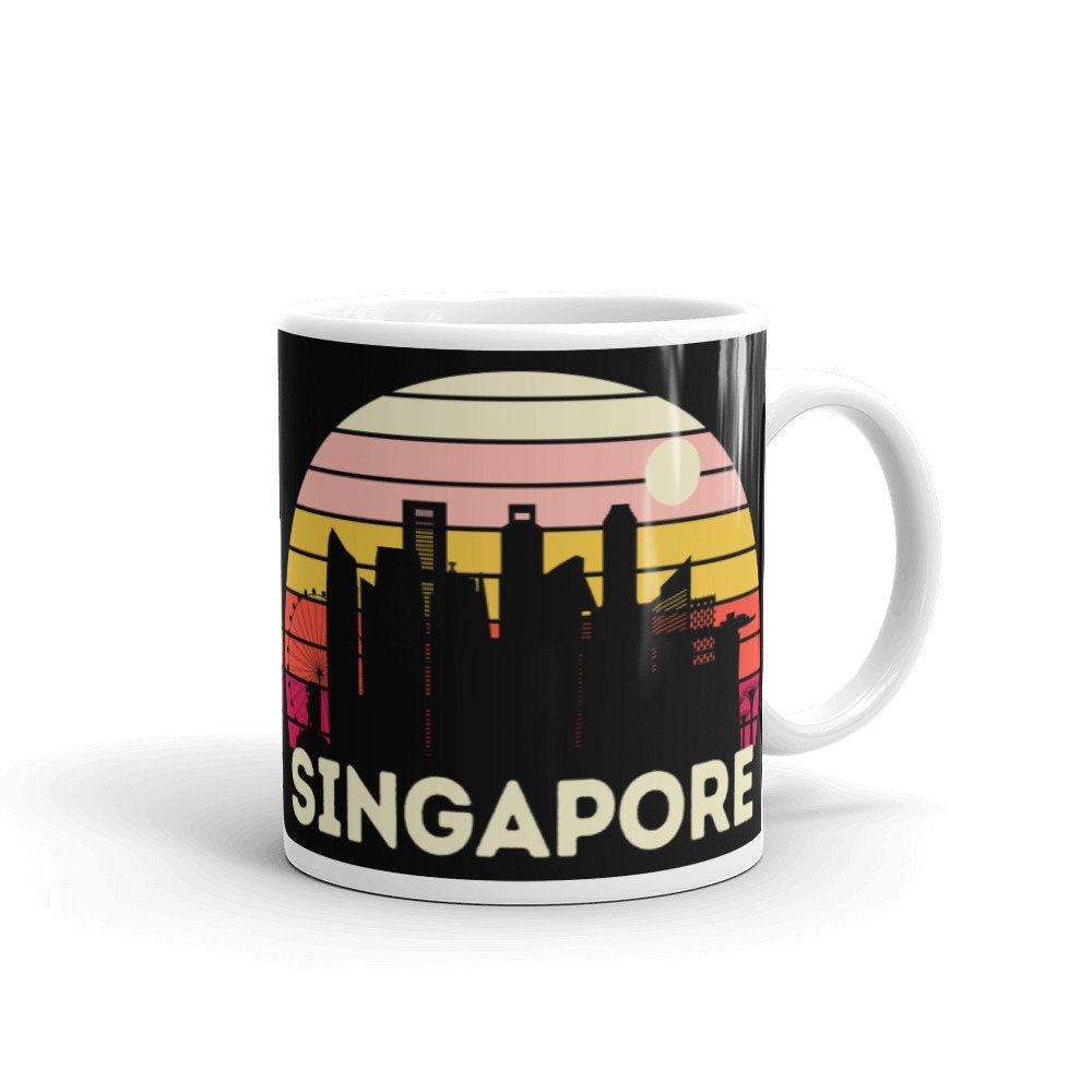 Tasse Singapour, Mug Singapour Skyline, Souvenir Cadeau Café Tasse à Thé Sunset Vintage