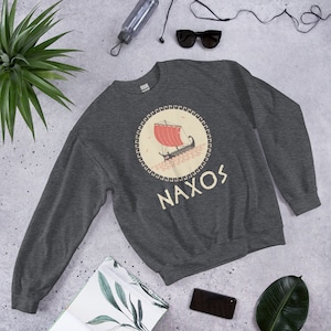 Naxos Cyclades Greece Unisex Sweatshirt, Greek Islands Trireme Sailing Sweater, Naxos Sweatshirt, Naxos Sweater, Naxos Souvenir, Naxos Gift