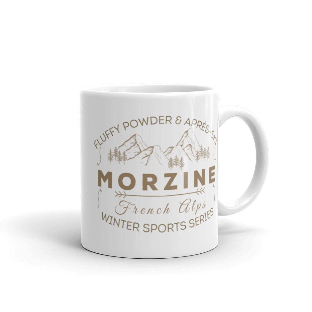 Tasse à Café Morzine, Tasse Français Alpes, Souvenir Thé de Sports d'hiver, Cadeau Pour Snowboarder 