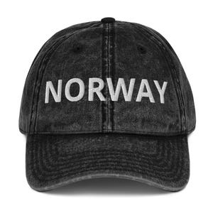 Norway Vintage Hat – Retro Cotton Twill Cap, Scandinavian Travel Gift, Adjustable Dad Hat, Norwegian Baseball Cap, Norway Souvenir