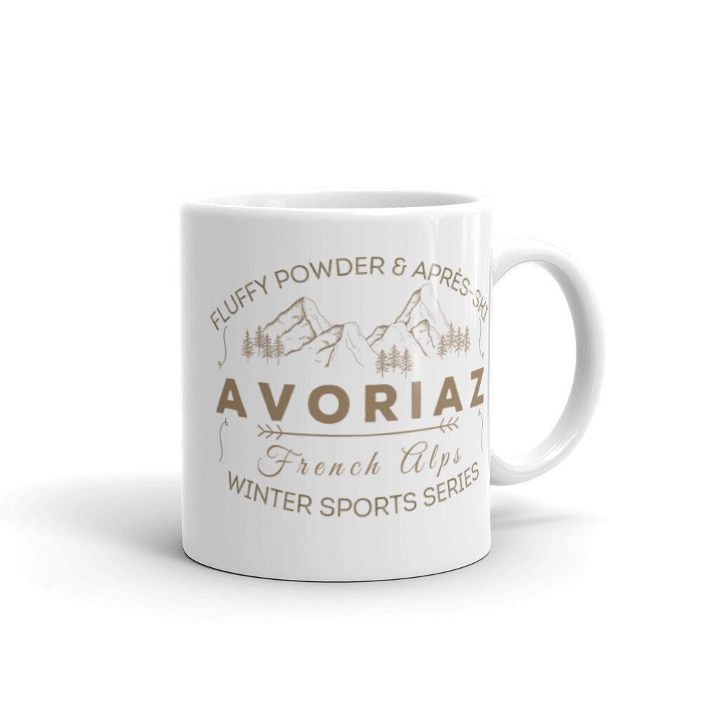 Avoriaz Tasse à Café Français Alpes Mug Avoriaz Souvenir de Thé Sports d'hiver Cadeau Pour Skieur Sn