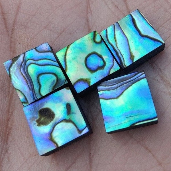 Natural Abalone Shell Square Shape Cabochon Flat Back Calibrated Cabochon - AAA+ Quality Wholesale Gemstones, All Sizes mm Available.