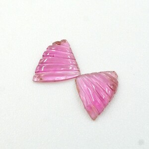 Hand Carved Pink Tourmaline Gemstone Pair: AAA+ Grade, 1.50 Crt