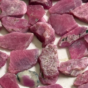 200 Carat Ruby Flat Chips Crystal Lot: Uncut Rough Stones