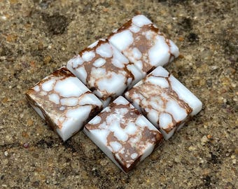 Cabujón de jaspe de caballo salvaje natural: piedra preciosa rectangular calibrada AAA+