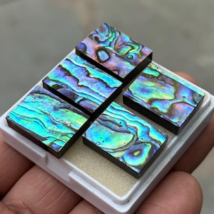 AAA + Abalone Shell Cabochons: Rechteckige flache Edelsteine