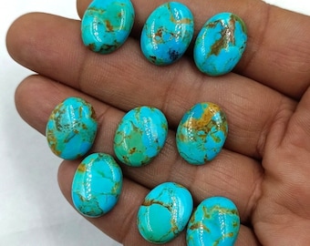 5 st Mohave turkos cabochoner: AAA+ ovala ädelstenar