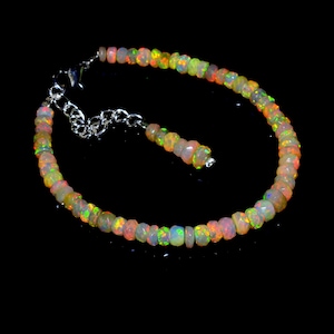 Natural Ethiopian Opal Bracelet, Faceted Opal Beaded Bracelet, Opal Bracelet, Natural Opal Bracelet, Opal Beaded Bracelet, Gift For Her