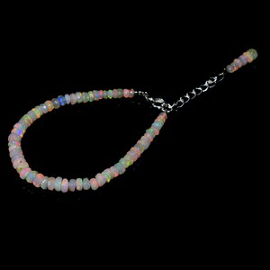 Pulsera de ópalo etíope natural, pulsera de cuentas de ópalo facetado, pulsera de ópalo, pulsera de ópalo natural, pulsera de cuentas de ópalo, regalo para ella