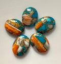 Natural Oyster Turquoise Oval Shape Flat Back Cabochon Calibrated AAA Quality Gemstones, All Sizes Available Top Grade Gemstone. product logo