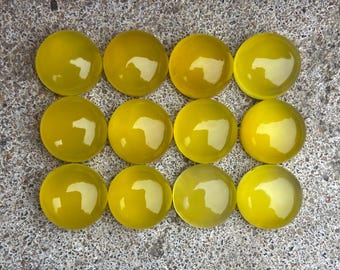 マンゴーカルセドニーカボション：ラウンドフラットバックジェムストーン、5個