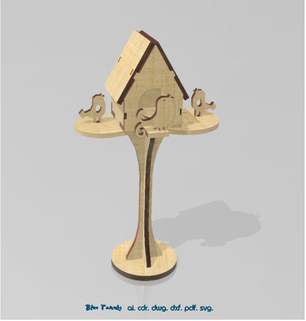 Birdhouse Laser Cut Files SVG / House for Birds Template for Glowforge
