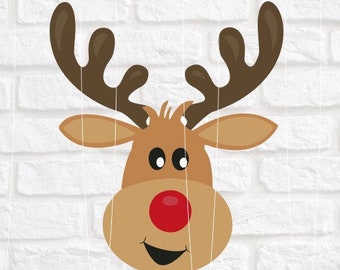 Reindeer Clip Art, svg, Christmas SVG, Reindeer, Head Svg, Reindeer Face SVG,Xmas Reindeer, Cricut, Silhouette Cut File, little deer svg