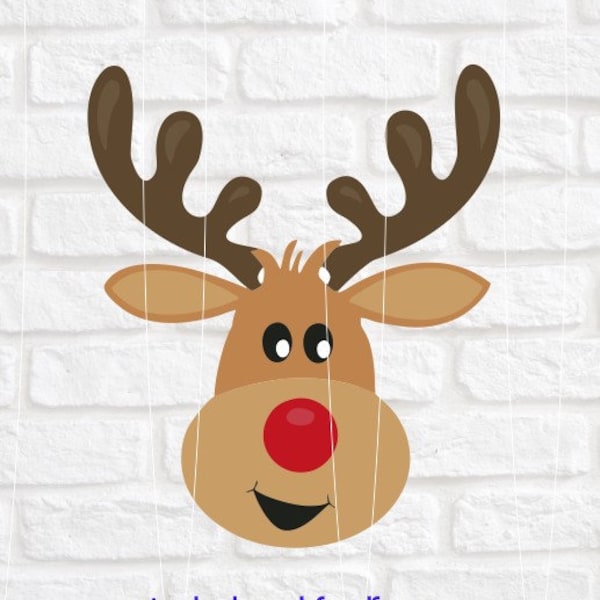 Reindeer Clip Art, svg, Christmas SVG, Reindeer, Head Svg, Reindeer Face SVG,Xmas Reindeer, Cricut, Silhouette Cut File, little deer svg