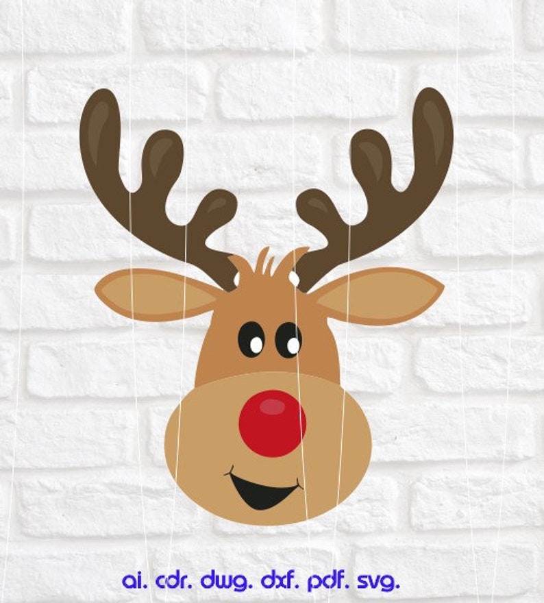 Reindeer Clip Art Svg Christmas SVG Reindeer Head Svg - Etsy