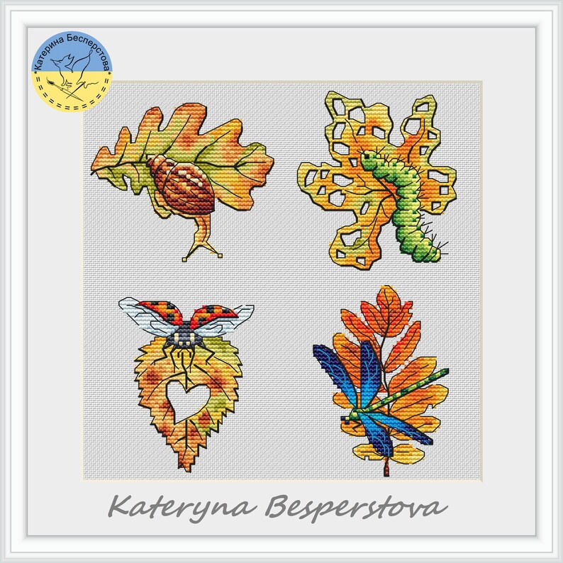 Autumn Leaves Sampler PDF Cross Stitch Pattern - Autumn Pattern ...