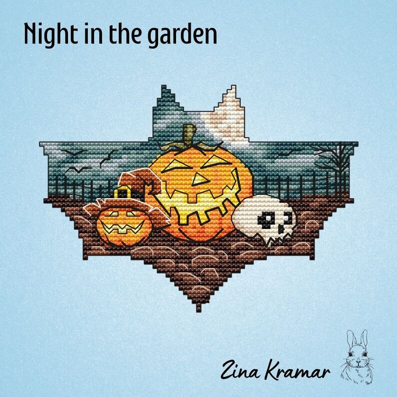 Halloween Cross Stitch Chart - PDF Cross Stitch Pattern - Cute Ghost ...