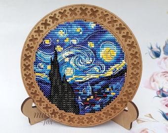 星月夜ミニクロスステッチキット フィンセント・ファン・ゴッホ風景画