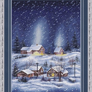 Winter Village - PDF cross stitch pattern - Sweet Home counted chart - Snow city - Cozy winter embroidery - Winter landscape - Winter houses