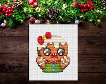 Christmas Ginger cookies PDF cross stitch pattern - New year counted pdf chart - New Year decoration - Winter mood pdf embroidery