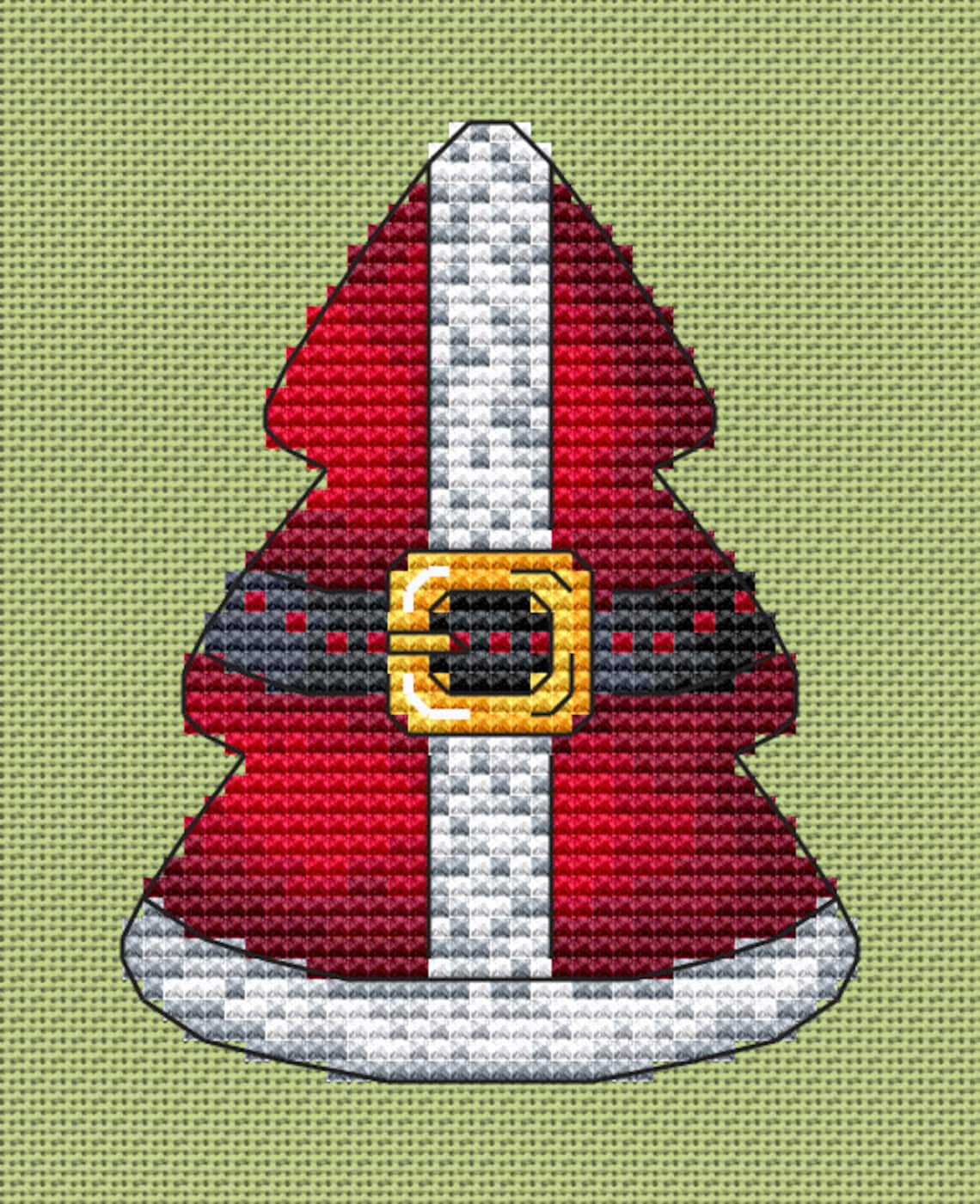 Santa Christmas Tree PDF Cross Stitch Pattern Christmas - Etsy