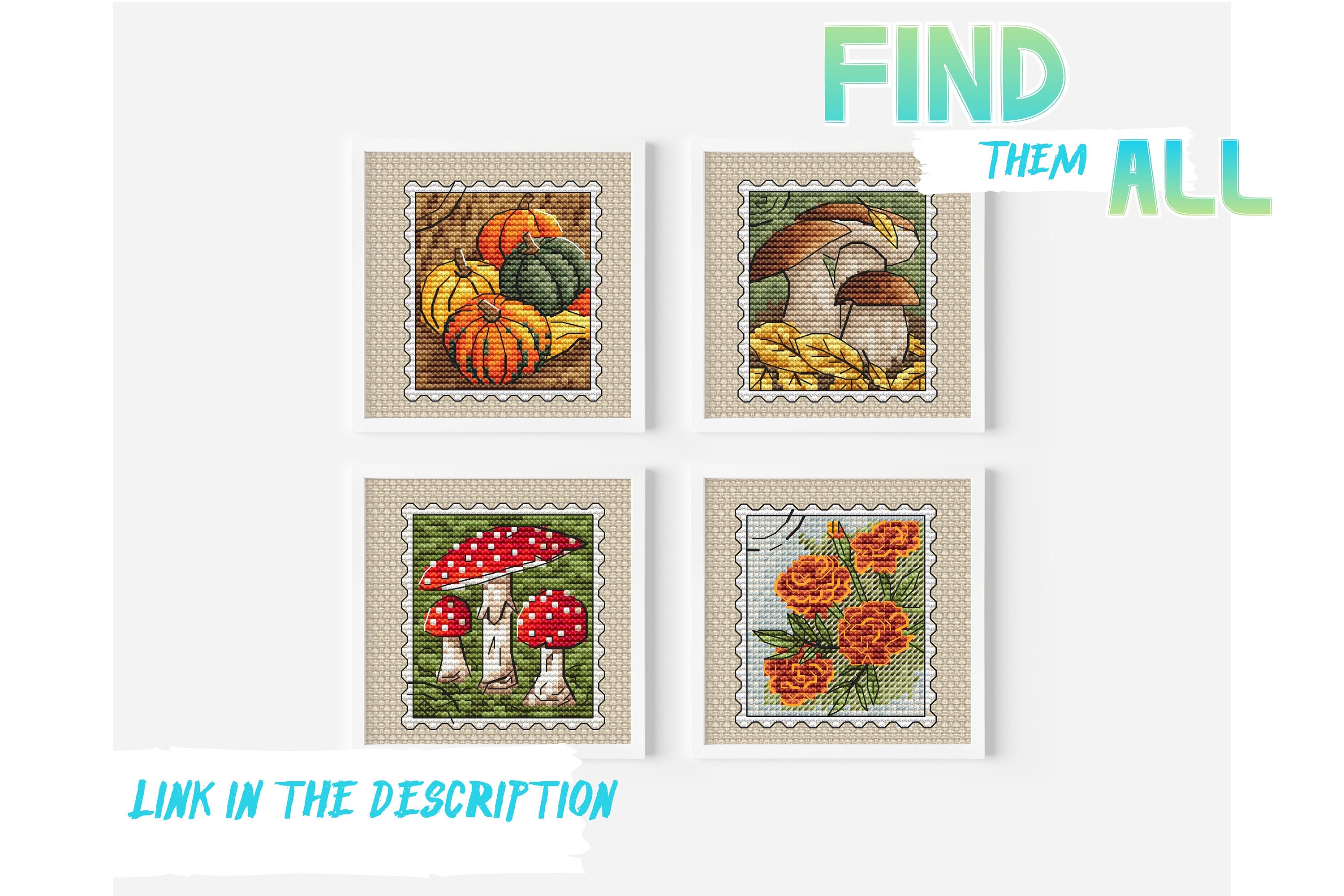 Autumn Harvest PDF Cross Stitch Pattern - Three Pumpkins X-stitch ...