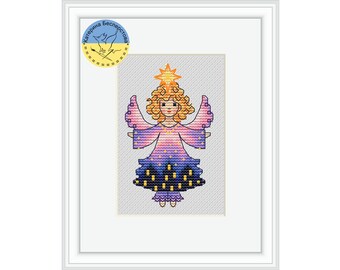 Weihnachtsengel PDF Kreuzstichmuster Engel - Angel Girl gezählt pdf chart