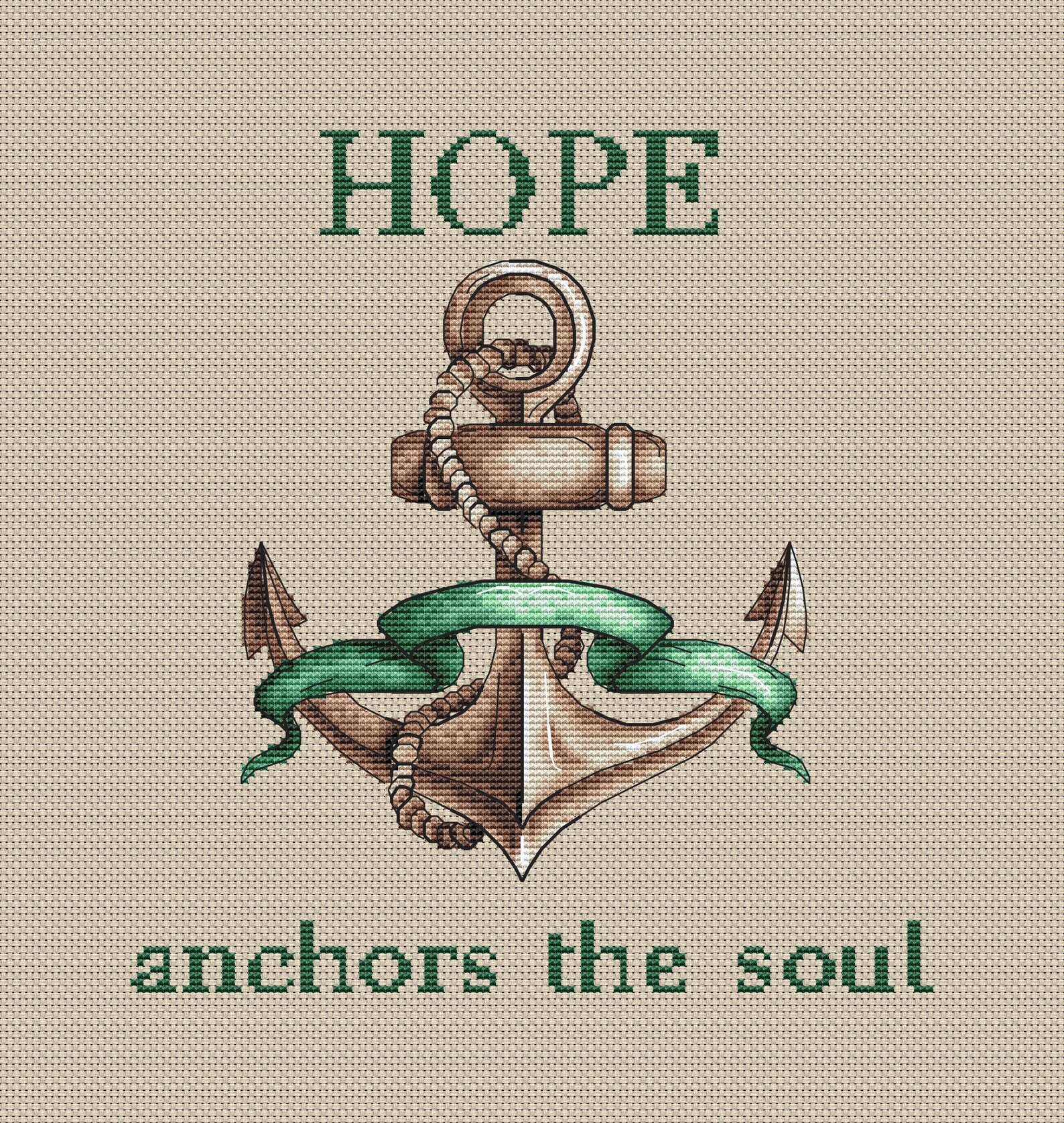 Vintage Anchor PDF Cross Stitch Pattern Hope Anchors the Etsy