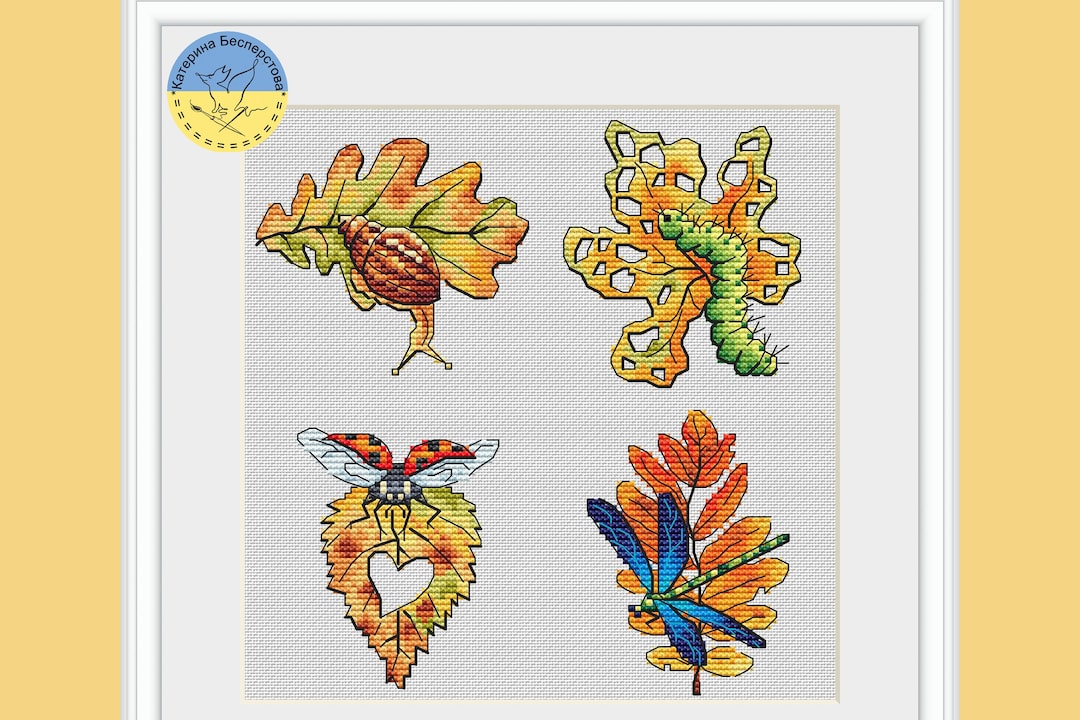 Autumn Leaves Sampler PDF Cross Stitch Pattern - Autumn Pattern ...