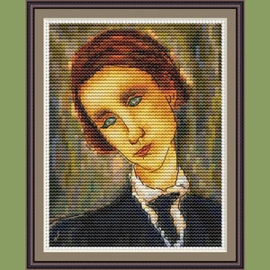 Tiny PDF cross stitch pattern - Pierre Edouard Baranowski embroidery - Miniature counted pdf chart  Mini pattern Amedeo Modigliani
