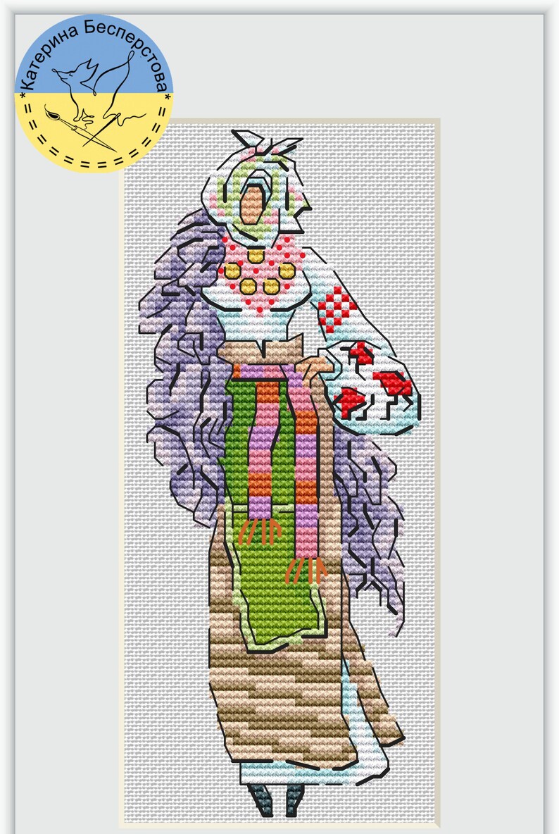 Ukrainian Motanka PDF Cross Stitch Pattern Folk Girl Counted Etsy