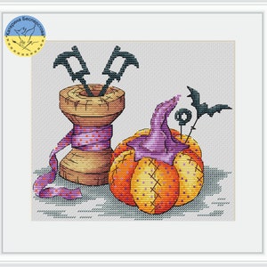 Halloween pumkin PDF cross stitch pattern - pumpkin pattern - Halloween embroidery - Funny embroidery