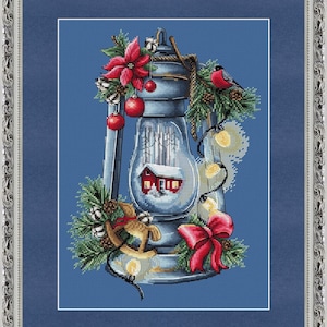 Kerstlantaarn - PDF-kruissteekpatroon - Sweet Home-lichten geteld pdf-diagram - Nieuwjaarsdecoratie - Seizoenen geteld pdf-diagram
