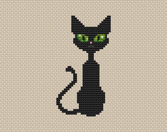 Kreuzstich-Set 'Schwarze Katze' – Vorgedruckt, 40x50 Cm, Für Anfänger