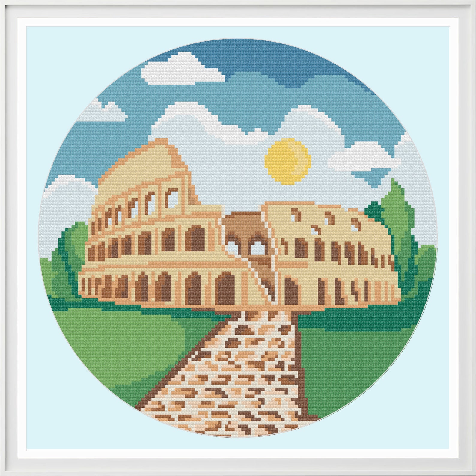 Colosseum PDF Pattern Cross Stitch - Rome Italy - Coliseum Needlepoint ...