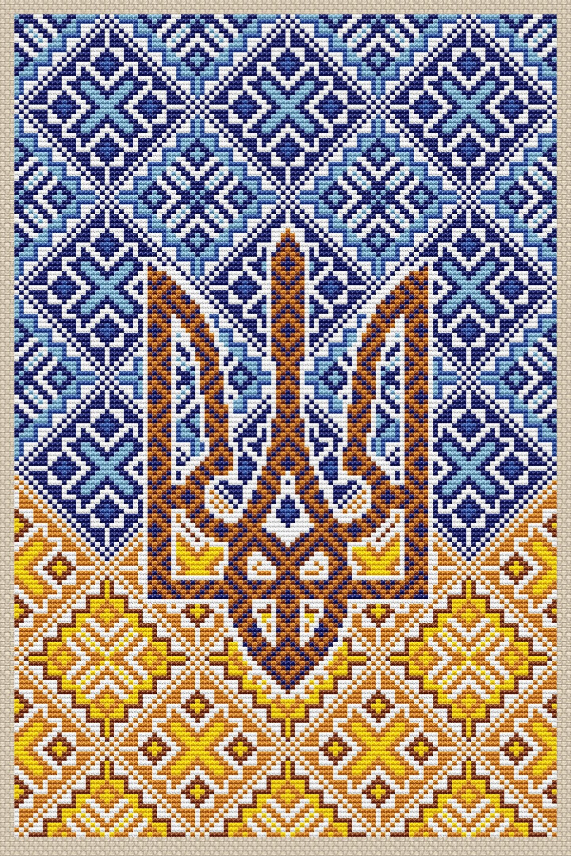 Ukrainian Trident tryzub PDF Cross Stitch Pattern Stand Etsy Australia