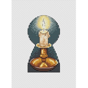 Vela - Padrões de ponto cruz em PDF - Bordado de vela noturna - Gráfico de ponto cruz contado - Gráfico de vela festiva em pdf